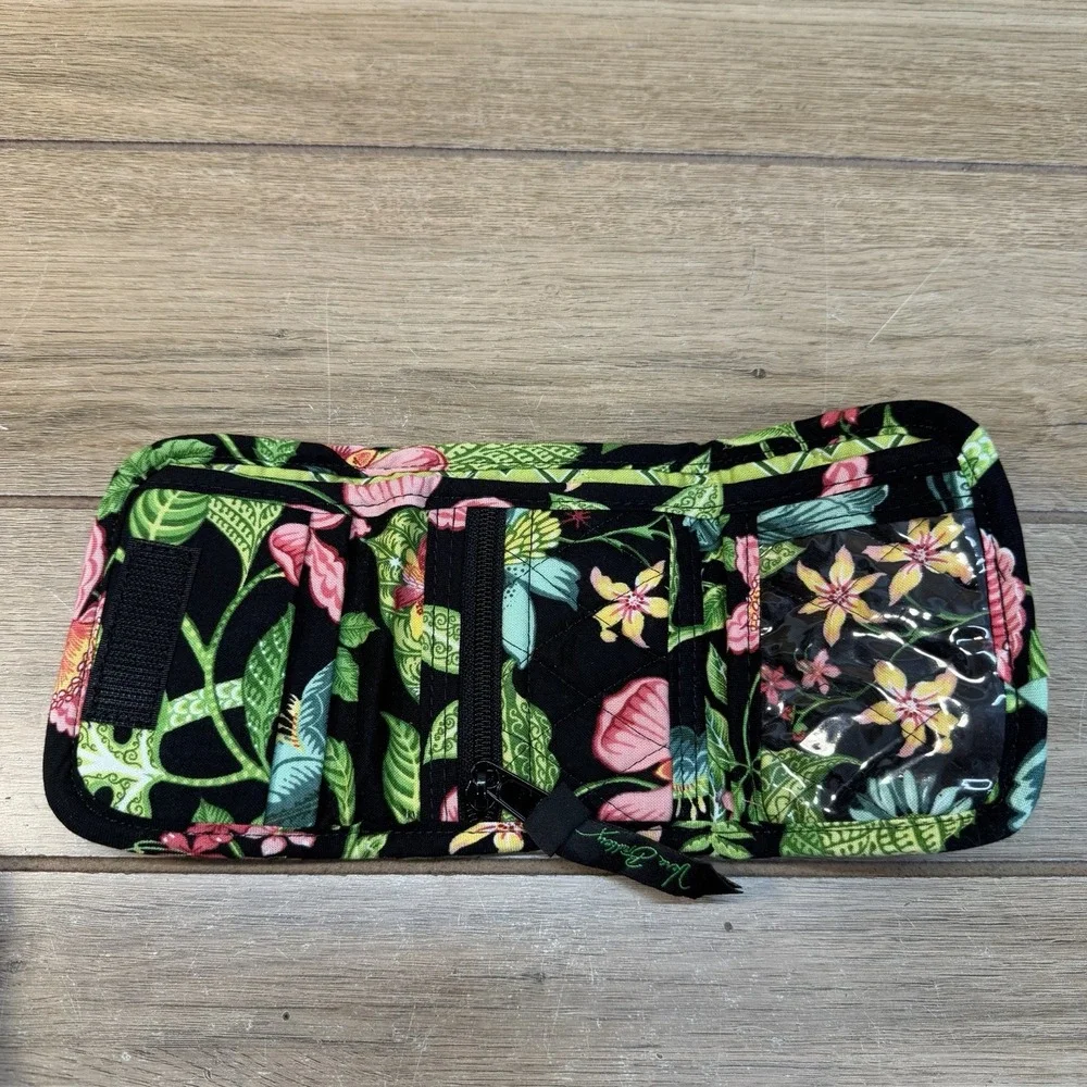 Vera Bradley Trifold Wallet Botanica Floral Quilted Cotton Retired Pink Green